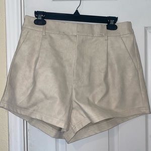 Free people high waisted cream shorts